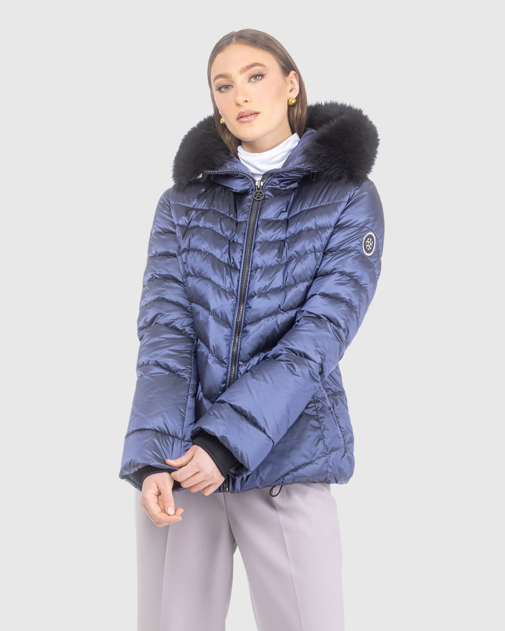 APRES-SKI JACKET WITH DETACHABLE TOSCANA LAMB HOOD TRIM