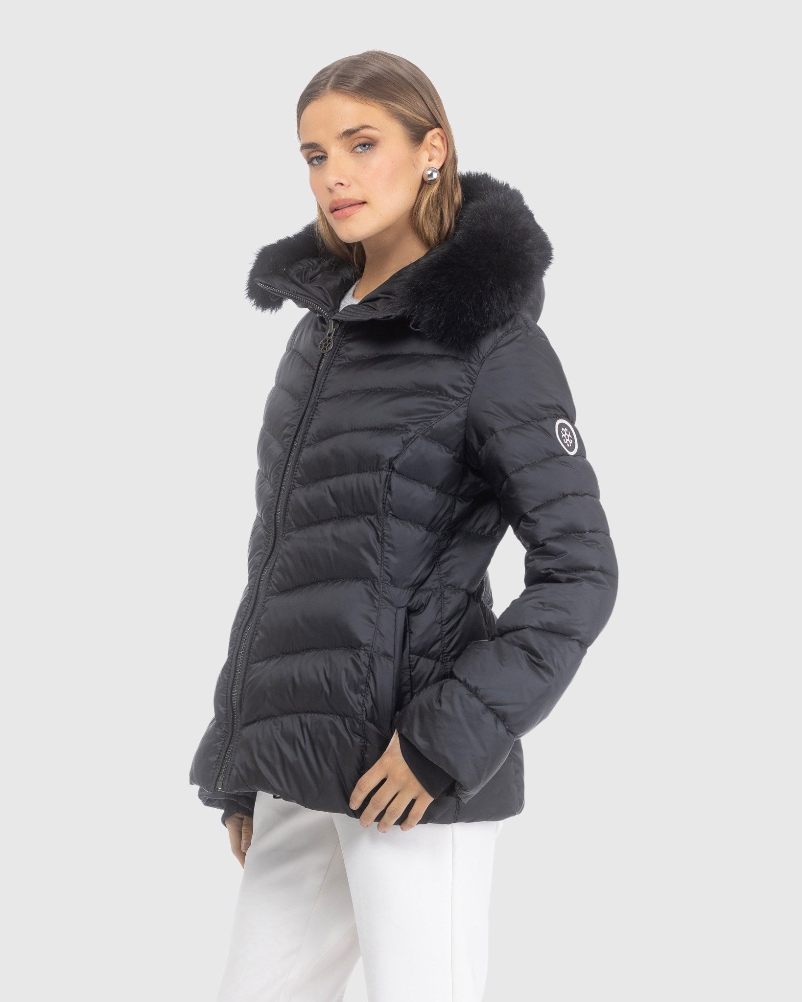 APRES-SKI JACKET WITH DETACHABLE TOSCANA LAMB HOOD TRIM