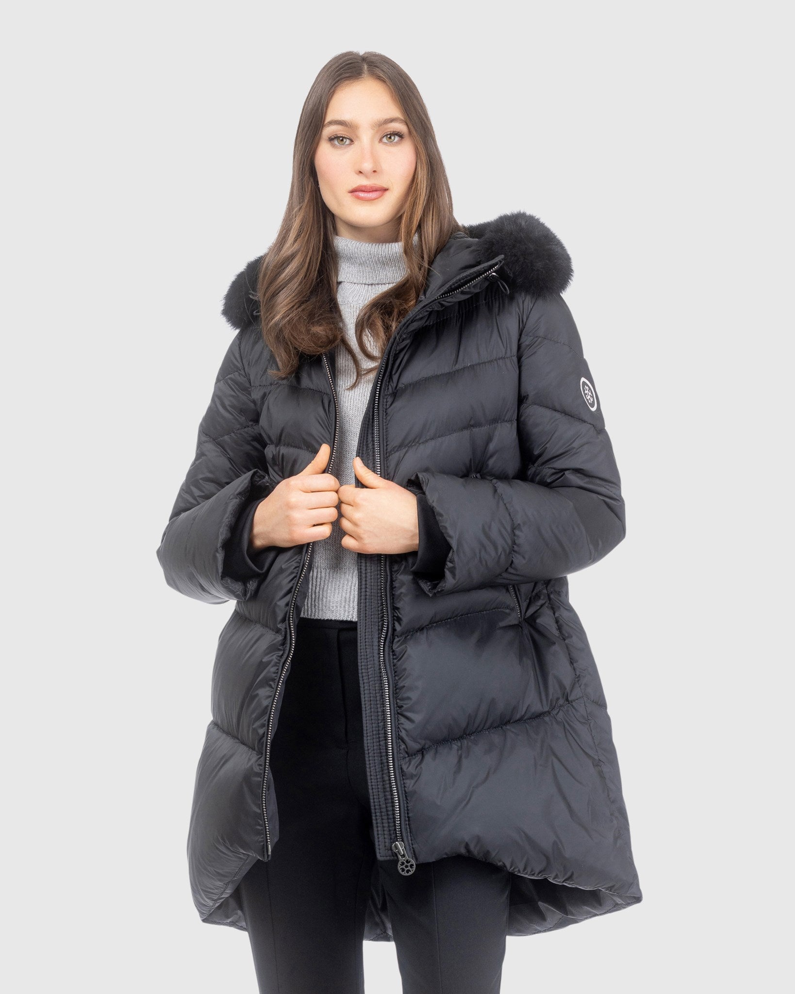 APRES-SKI JACKET WITH DETACHABLE TOSCANA LAMB HOOD TRIM
