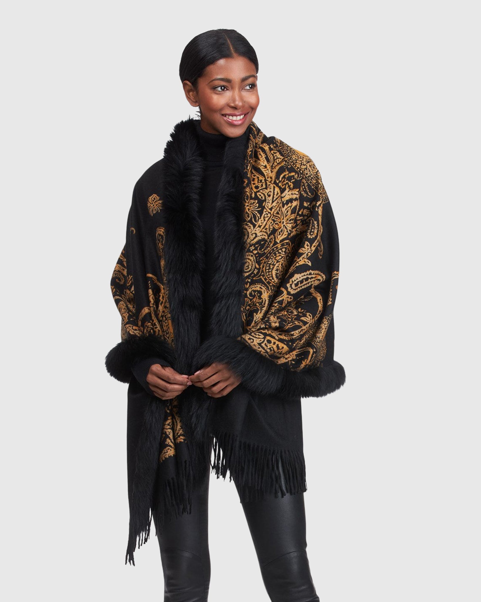 #Color_BLACK GOLD PAISLEY
