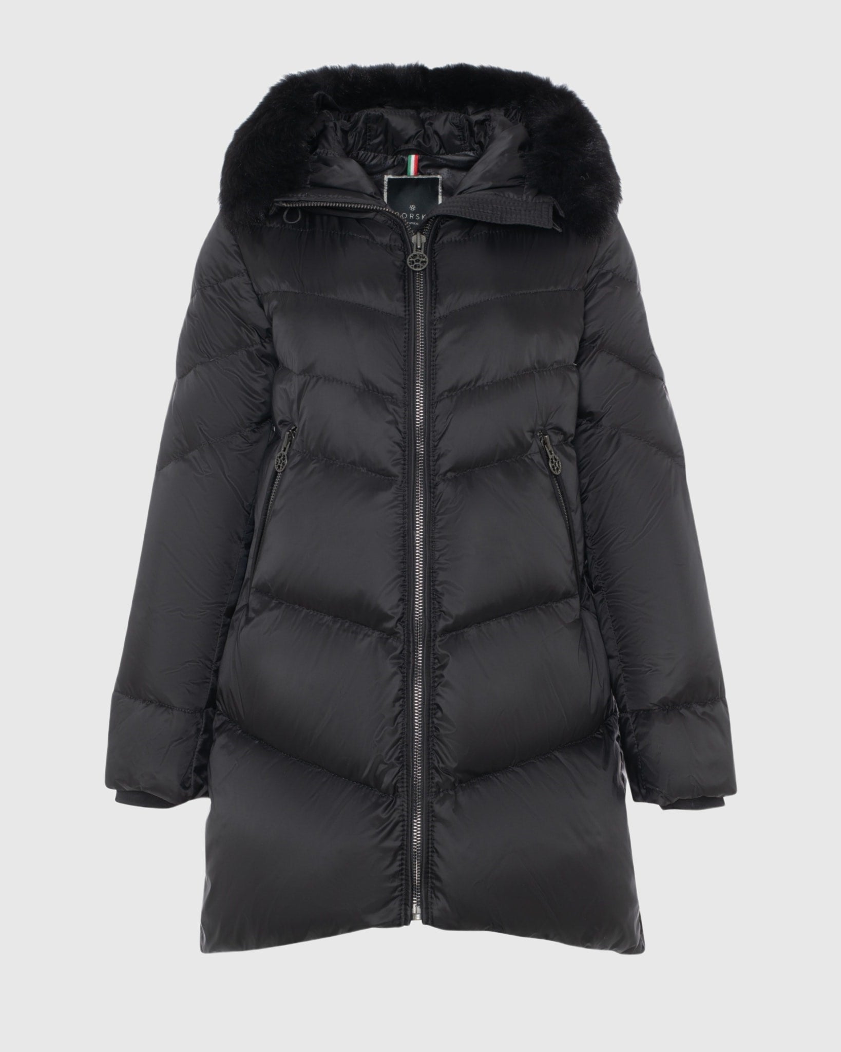 APRES-SKI JACKET WITH DETACHABLE TOSCANA LAMB HOOD TRIM